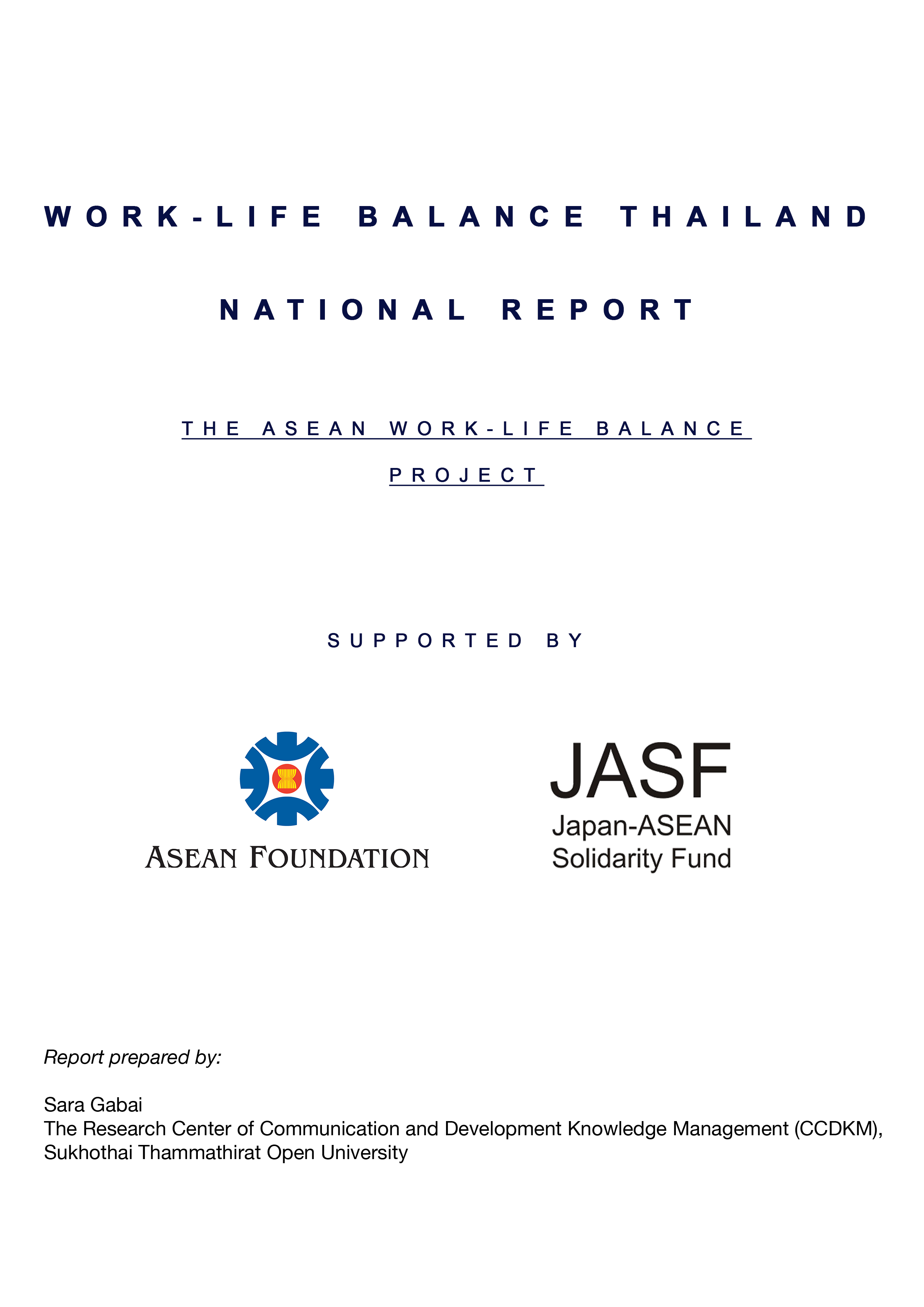 WORK-LIFE BALANCE THAILAND  NATIONAL REPORT