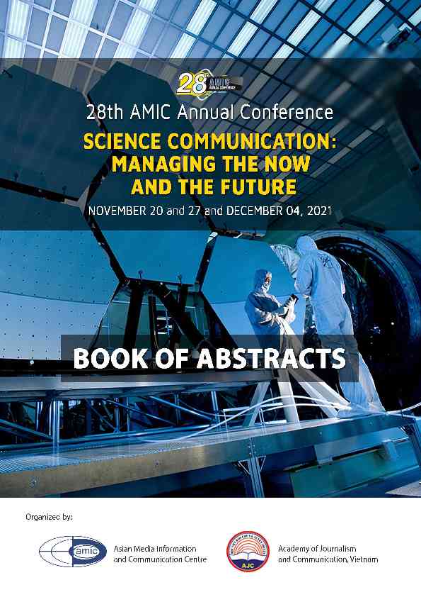 28th AMIC Annual Conference SCIENCE COMMUNICATION
